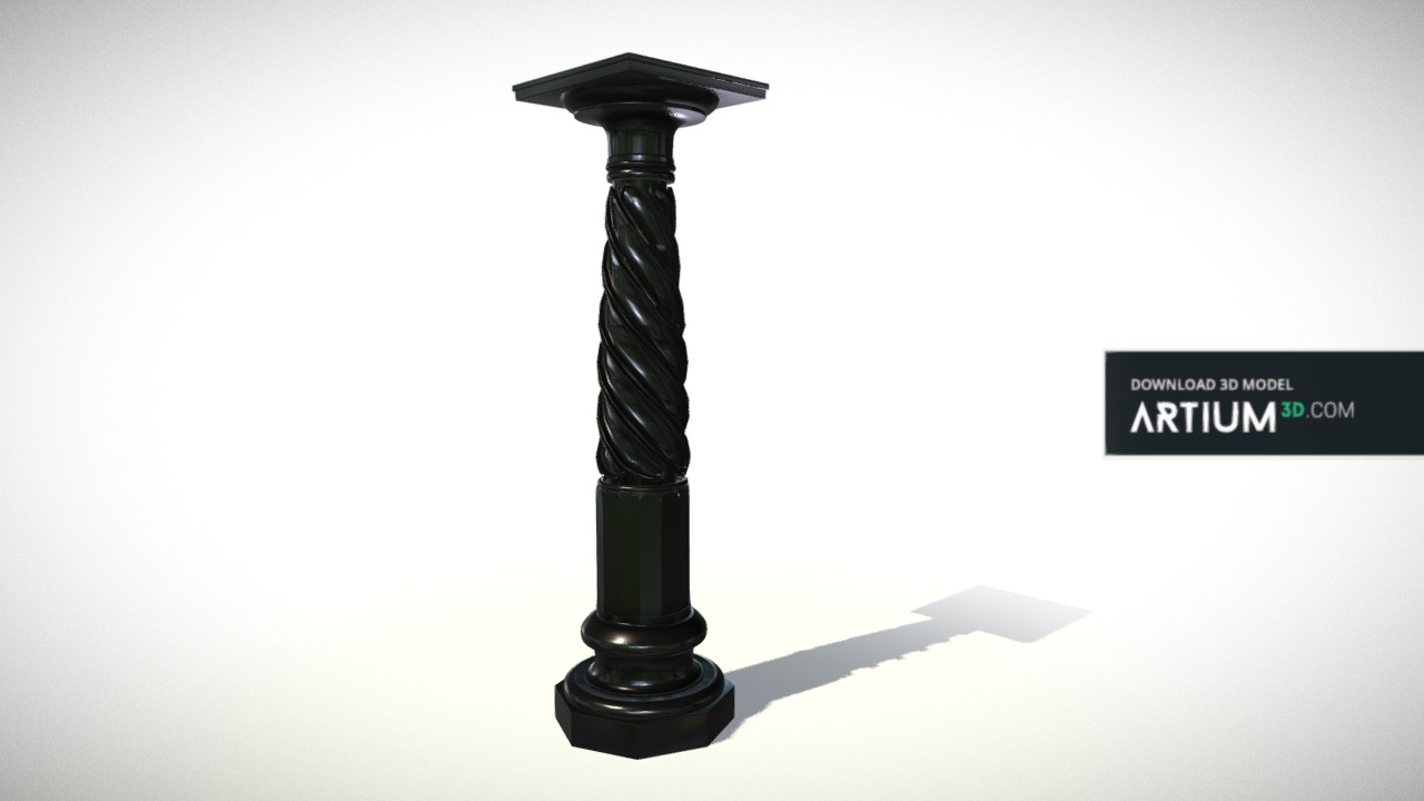3D model Serpentine column – Italy, 19. century - This is a 3D model of the Serpentine column – Italy, 19. century. The 3D model is about a black and white object.