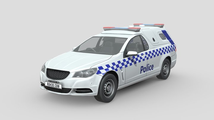 Low Poly Car - Holden UTE Police 3D Model