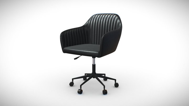 Office Chair_Black-leather 3D Model