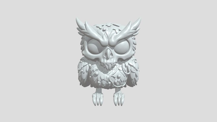 skeleton owl with glowing eyes 3D Model