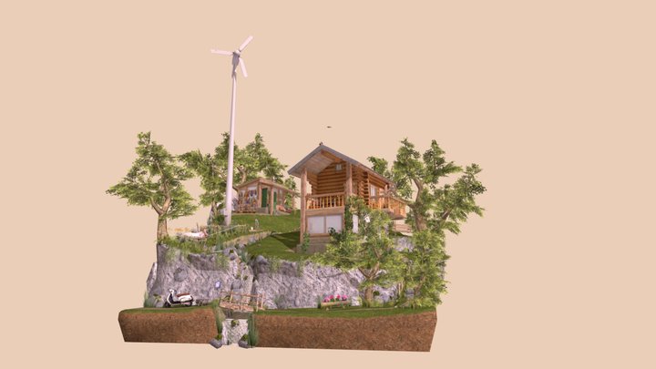DAE Diorama - Eco House 3D Model