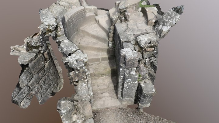 Fountains Abbey - spiral stairs 3D Model
