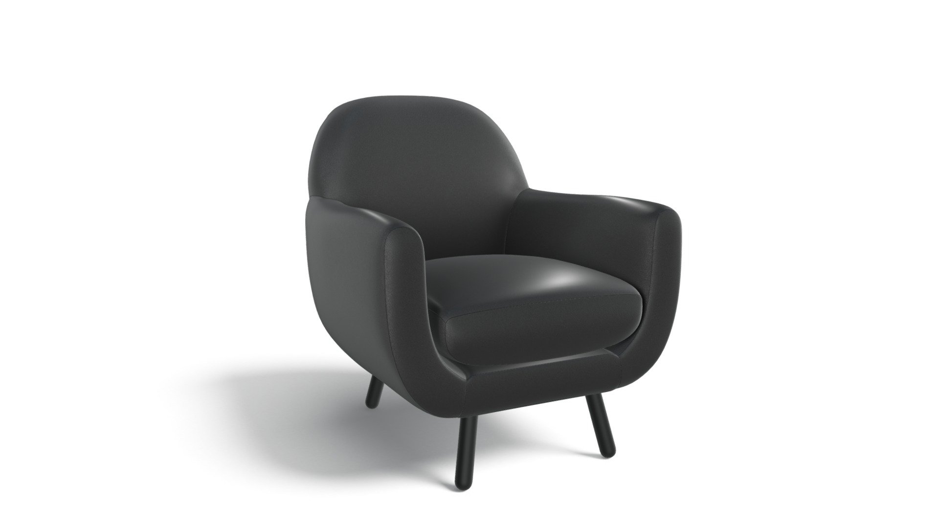 Jonah Armchair, Liquorice Black Premium Leather