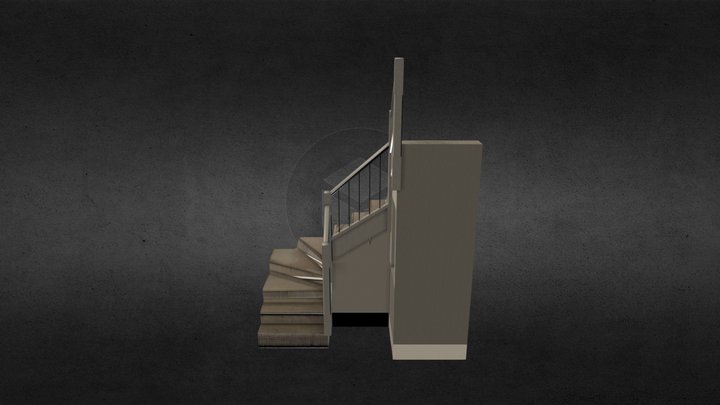 Carpeted Stairs 3D Model