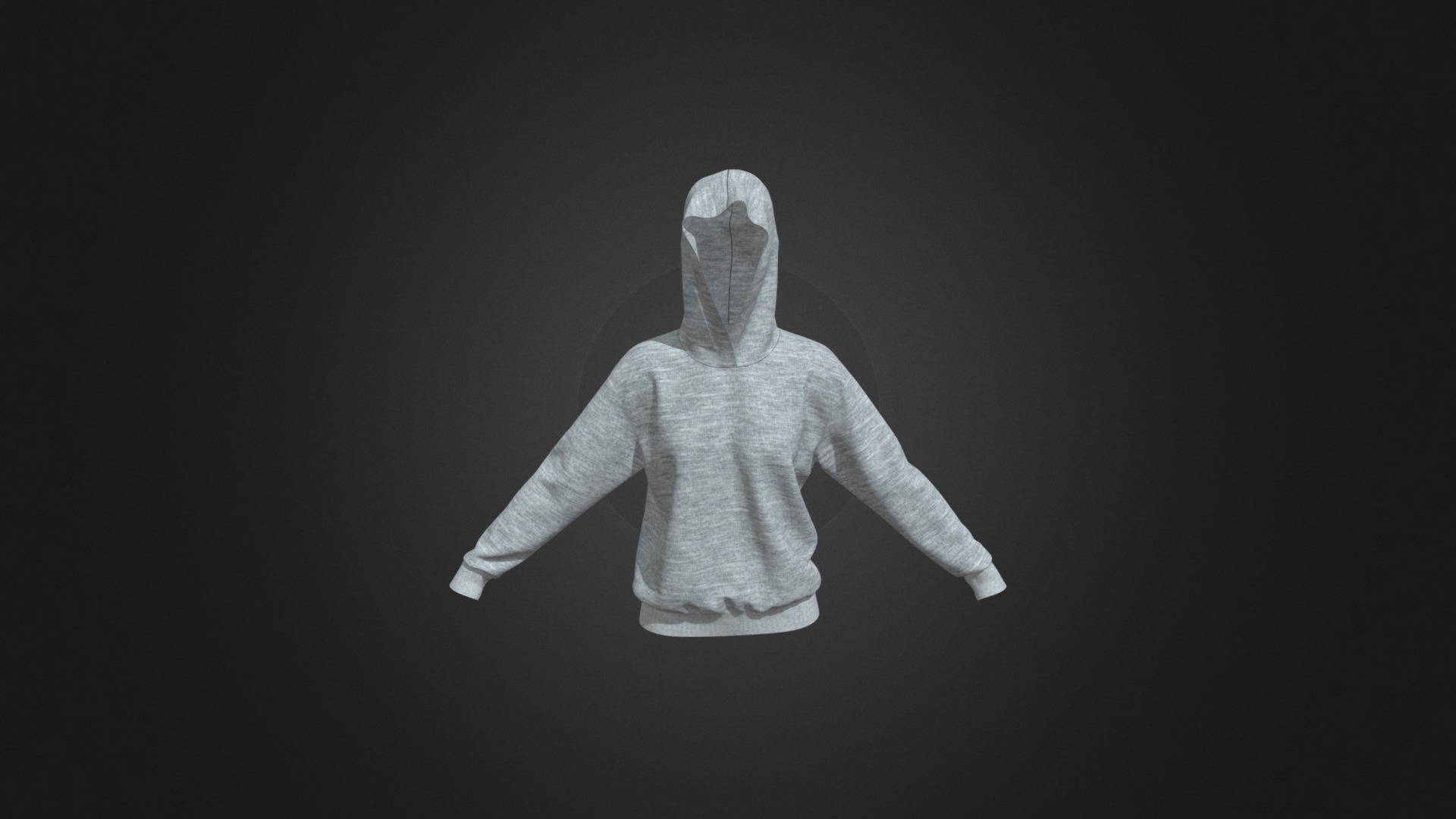 3D model Women’s Hooded Gray (Melange) - This is a 3D model of the Women's Hooded Gray (Melange). The 3D model is about a white statue of a person.