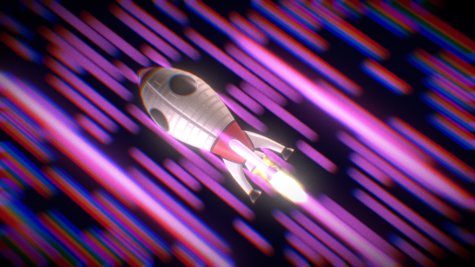 Classic Cartoon Rocket Flying through Hyperspace - 3D model by GiorgioN ...