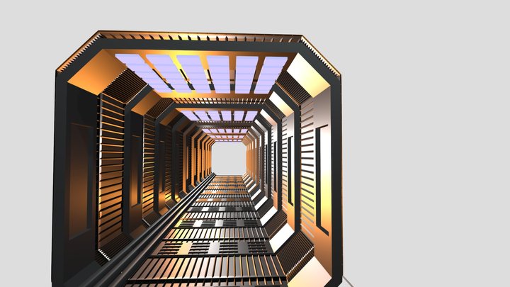 Sci-fi Hallway 3D Model