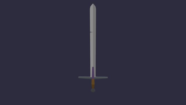 Flat-shaded Sword 3D Model