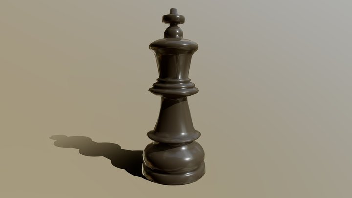 Dark King Chess Piece 3D Model