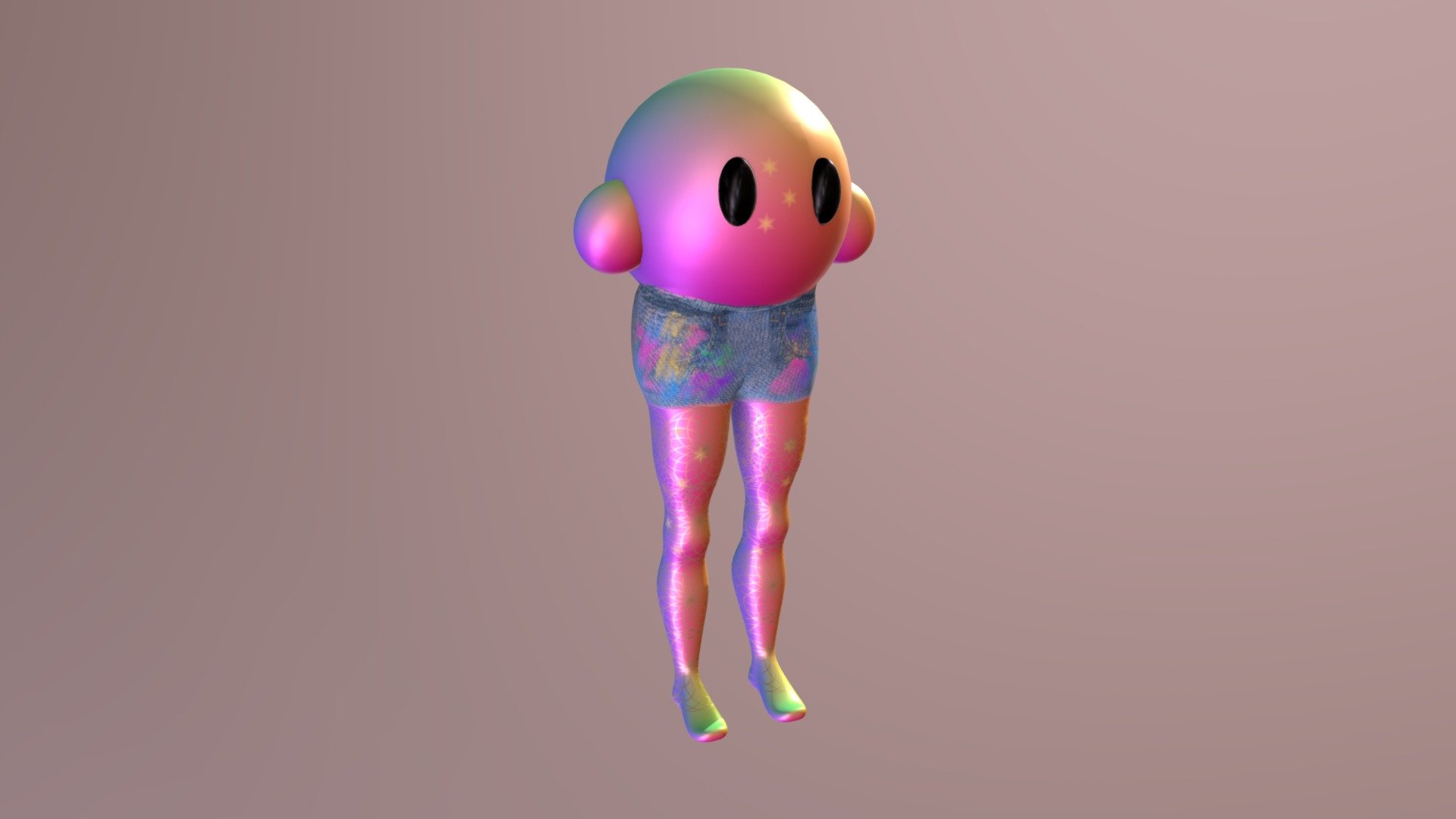 Kirby with Leg - 3D model by Toto Lin (@jellolin) [2eba034]