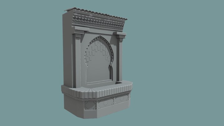 Fountain Baked 3D Model