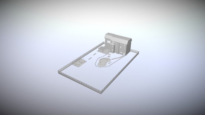 Backyard Landscape 3D Model