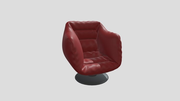 Modern Red Leather Chair 3D Model