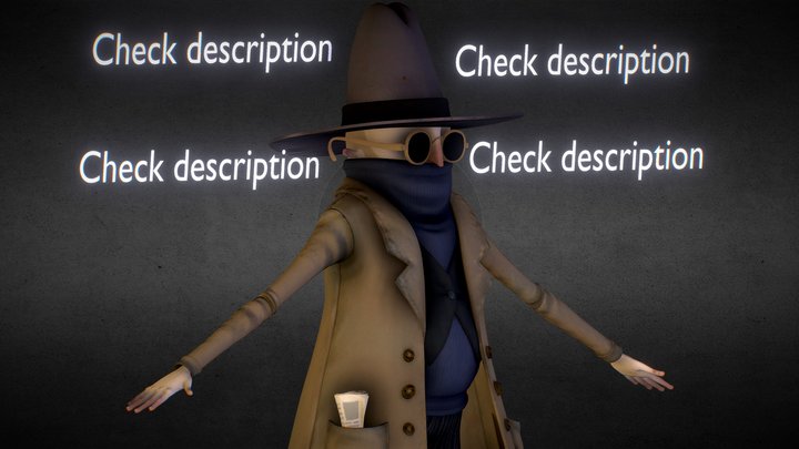 Hello Neighbor2 - ManInTheHat Rigged/meta 3D Model