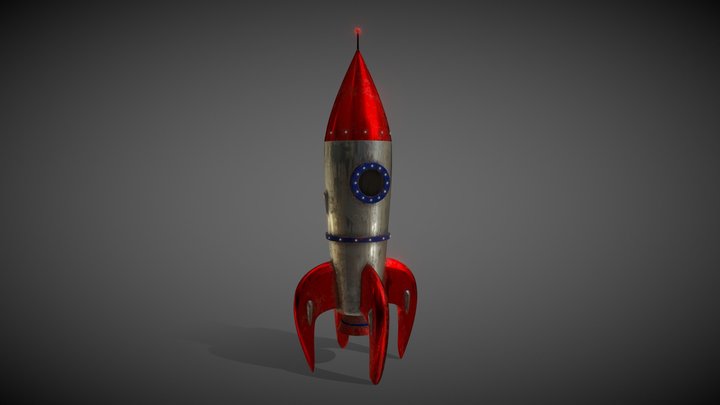 Cartoon Rocket not so cartoon 3D Model