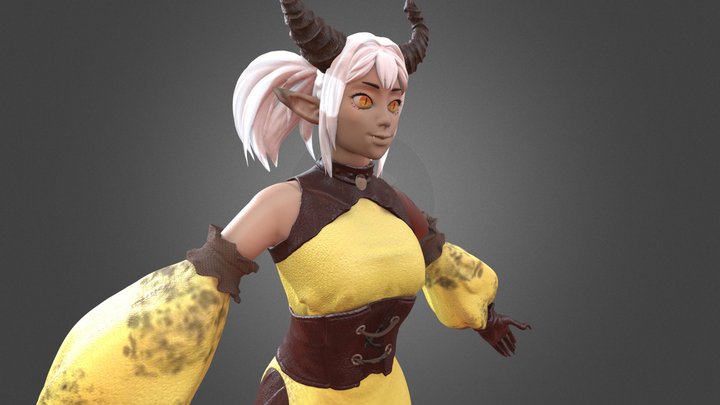 DemonGirl Colored 3D Model