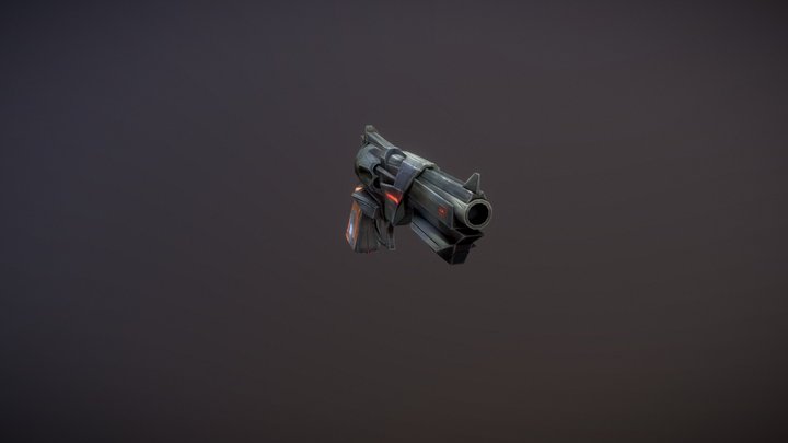 Revolver Stylized 3D Model