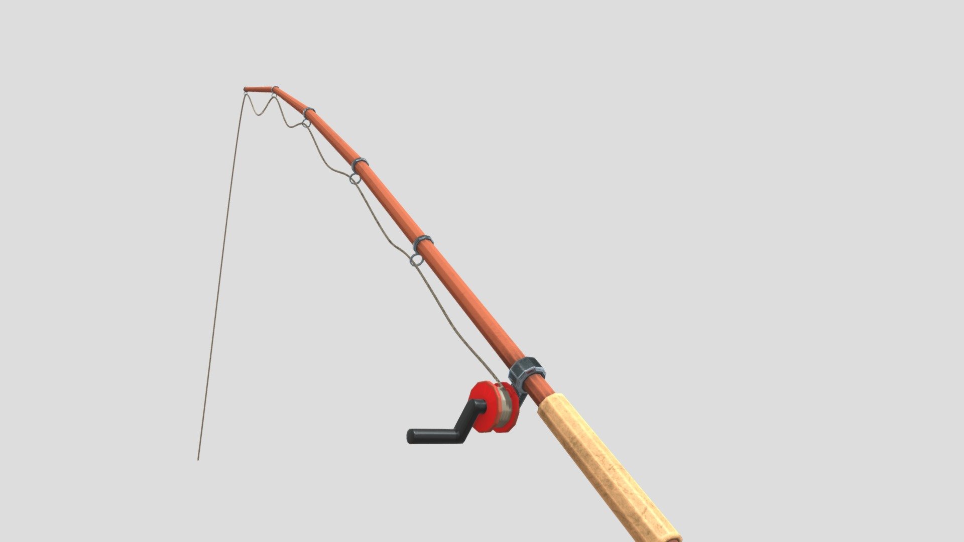 Stylized Fishing Rod - 3D model by kevinvonbriel (@kevinvonbriel
