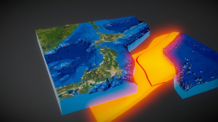 Kamchatka-Kuril Islands-Japan Subduction Zone 3D Model