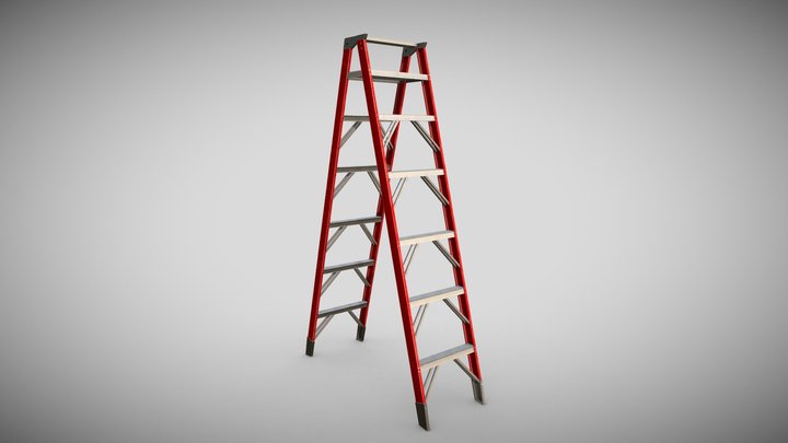 Step Ladder [VR/Game Ready] 3D Model