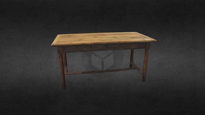 Old wooden table 3D Model