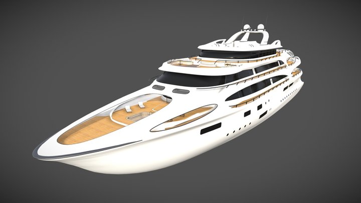 Yacht - 50m - Original design 3D Model