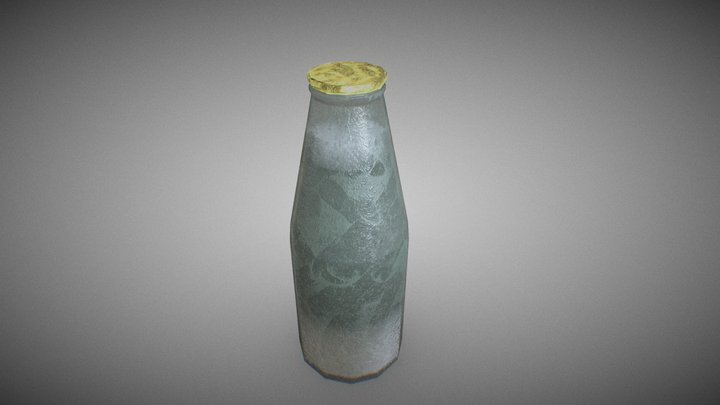 A bottle of expired milk from the USSR 3D Model