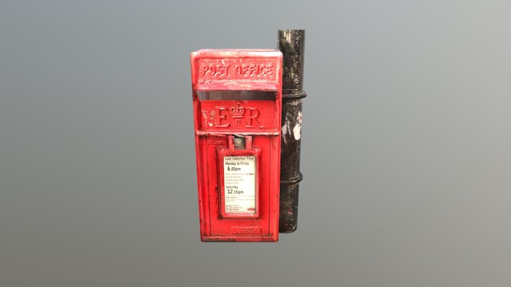 3D Scanned Postbox Low ploy 3D Model