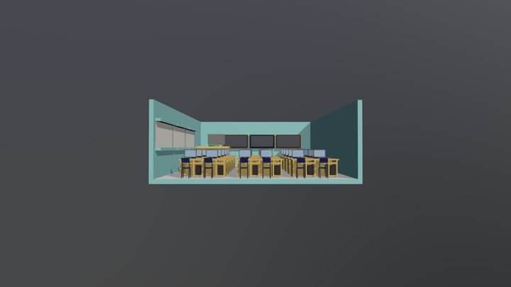 low polly classroom 3D Model