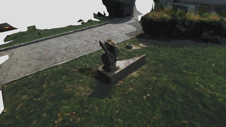 Photogrammetry Park Statue 3D Model