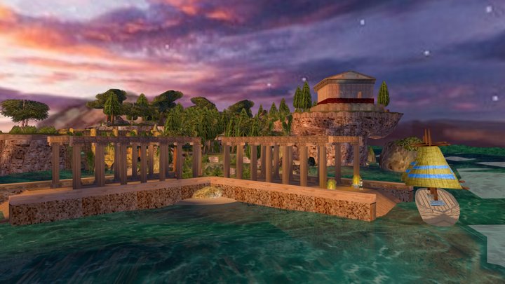 PSX Temple Island 3D Model