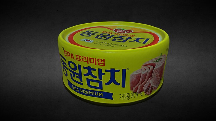 Canned tuna 참치 통조림 캔 3D Model