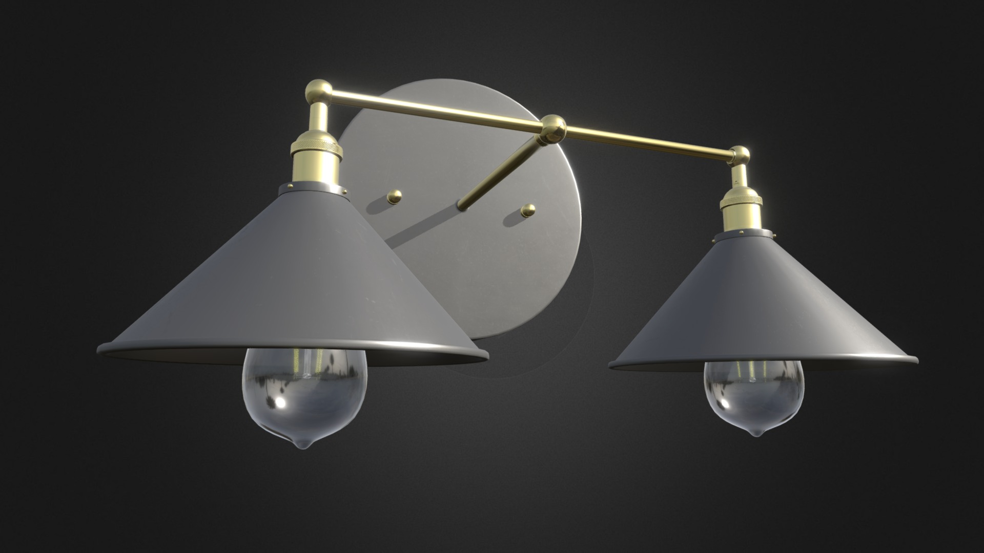 3D model AXES Wall Lamp 3 - This is a 3D model of the AXES Wall Lamp 3. The 3D model is about a couple of light bulbs.