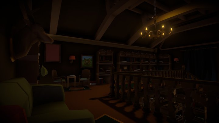 Lonely Library 3D Model