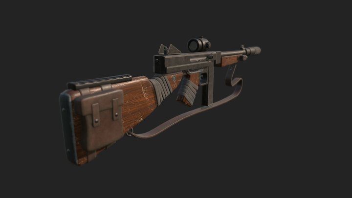 Thompson Submachine Gun Modified 3D Model