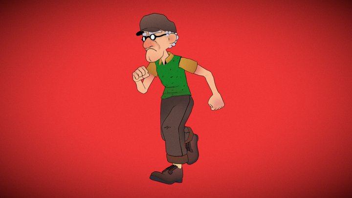 Angry Old Man 3D Model