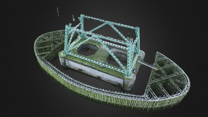 Megler Bridge Support Base 3D Model