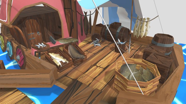 DAE Bazaar: Viking Fish Seller 3D Model
