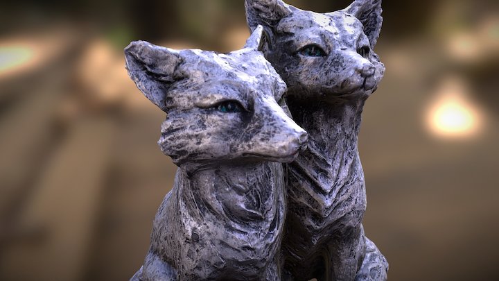 Small Wolf Statue 3D Model