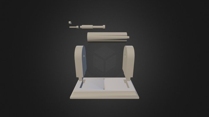 Toilet Paper Dispenser Parts Exploded View 3D Model