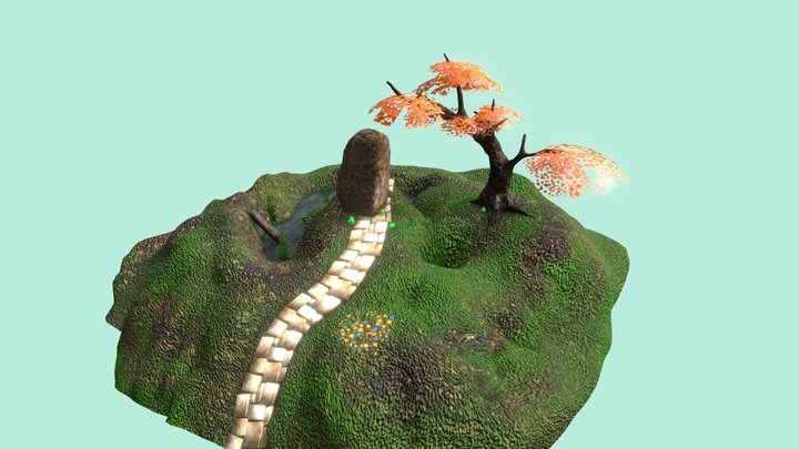 A rock to sensei tree 3D Model