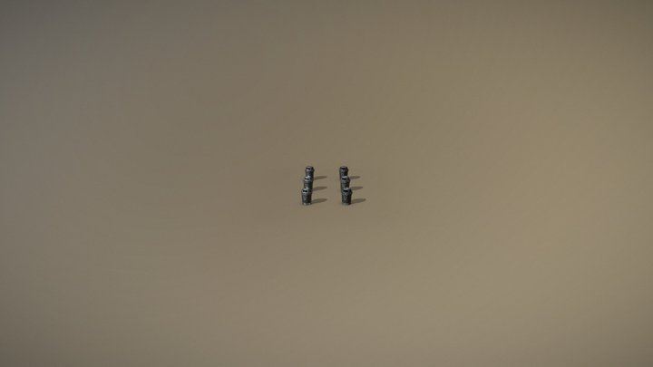 TrashCan, 3 LODs, 2 materials 3D Model