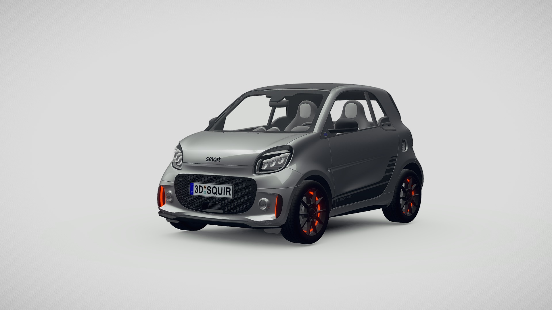 3D model Smart EQ Fortwo 2020 - This is a 3D model of the Smart EQ Fortwo 2020. The 3D model is about a car parked on a white background.