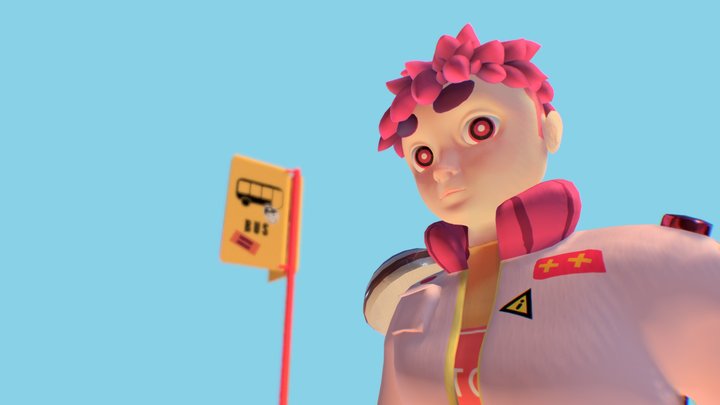 Bus Stop Grave 3D Model