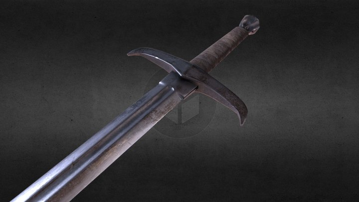 Medieval short sword (worn) 3D Model