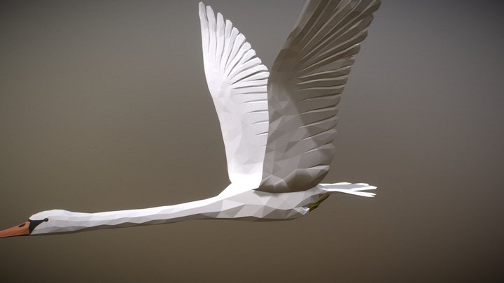 Low Poly Bird: Swan 3D Model