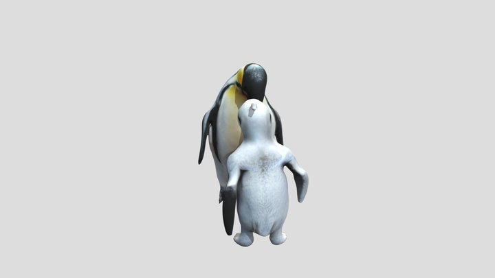 Mutant family of peguins and monkeys 3D Model