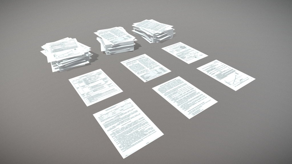 Low-poly Papers Set