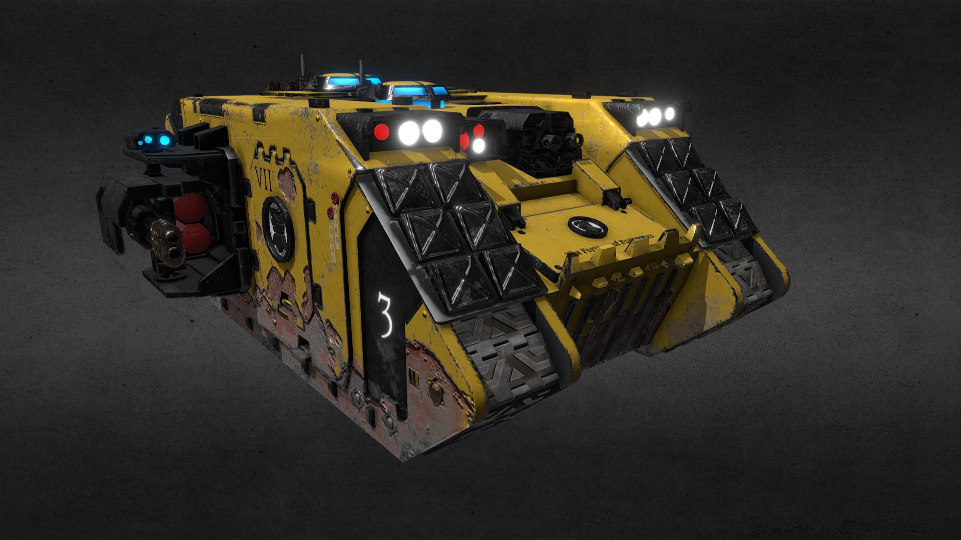 3D model Land Raider - This is a 3D model of the Land Raider. The 3D model is about a yellow toy car.