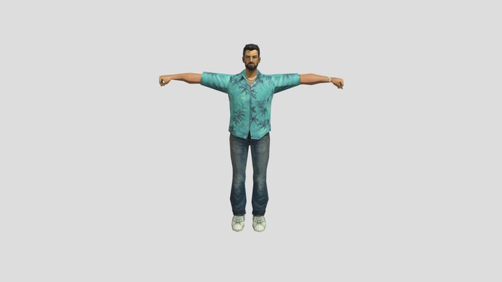 Tommy Vercetti (beard) 3D Model